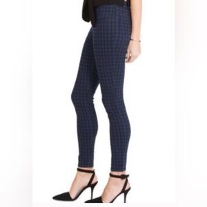 Spanx Shapewear Navy Blue Plaid Checkered Leggings